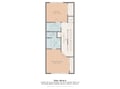Detailed floor plan showing your two-bedroom layout with dual bathrooms and staircase access to multiple levels.