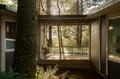 Step onto your private deck where towering trees create a natural canopy above your peaceful forest retreat.
