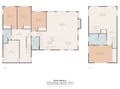 This spacious two-story layout offers four bedrooms and multiple bathrooms, with open-concept living, dining, and kitchen areas perfect for gathering. The dedicated sitting room and wet bar upstairs add flexibility for your stay.