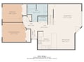 Review this detailed floor plan to envision your spacious home with two bedrooms, full bath, and open living area.