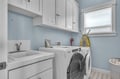 Your private laundry room features a full-size washer and dryer with a convenient utility sink for easy clothing care during your stay.