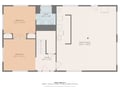 This floor plan shows two bedrooms, a full bathroom, a foyer, and a spacious game room—perfect for planning your stay and picturing how your group will spread out comfortably.