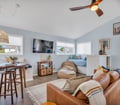 Surf Shack: Living area and large screen TV.