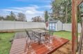 Step onto your private deck to enjoy morning coffee surrounded by a peaceful fenced yard.