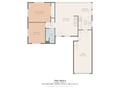 Spacious floor plan shows your two-bedroom layout with open living areas, full kitchen, and attached garage for convenient parking.
