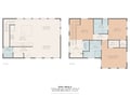 Two-story floor plan showing spacious layout with open living areas, modern kitchen, and three comfortable bedrooms with walk-in closets.