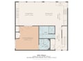 Study the thoughtful layout with spacious living areas, dining space, kitchen, bedroom, and two full baths perfectly arranged for your comfort.
