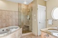 Step into your private spa-like retreat with a deep soaking tub and elegant walk-in shower—perfect for unwinding after a day of adventure.