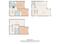 This three-story layout shows a spacious 1,537 sq. ft. home with three bedrooms, multiple baths, a kitchen, dining area, living room, laundry, and garage—offering plenty of room for your stay.