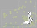 Detailed site plan showing the property layout with surrounding landscaped grounds and mature trees throughout the expansive outdoor space.
