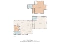 Study the spacious layout with your private bedroom suite upstairs and open living areas below for comfortable stays.