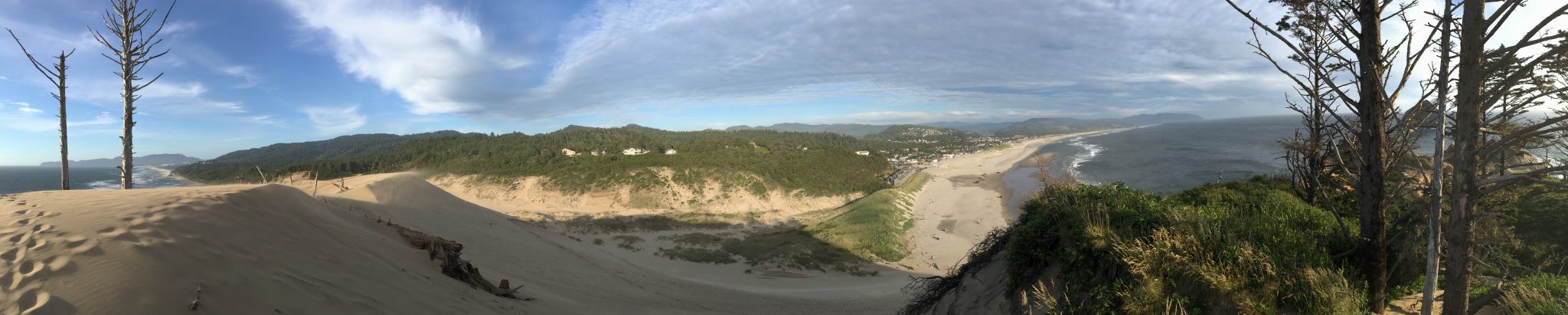 View from the top of the dune in Pacific City